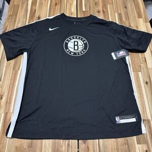 Brooklyn Nets Shirt Mens‎ XLT Black Nike Team Issued Shooting Warm Up NBA NWT
